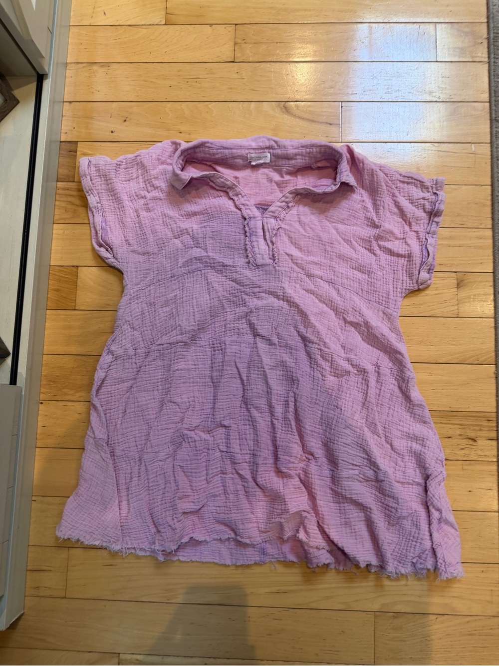 Chic soul Women’s V Neck roll Sleeve oversized Shirt purple Size 1X